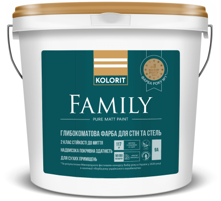 Kolorit Family Латексна матова інтер&#039;єрна фарба 9л